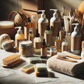 Assortment of health and beauty skin and hair care products