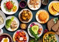 Assortment of healthy food dishes. Top view. AI generated image Royalty Free Stock Photo