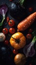 Assortment of healthy vegetables, beautiful product photography, healthy lifestyle nutrition and eating. Generative Ai