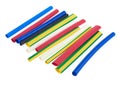 Assortment of heat shrink tubing, isolated on white