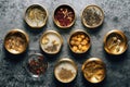 Assortment of herbal teas. Top view