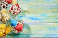 Assortment of Italian ice cream sundaes Royalty Free Stock Photo