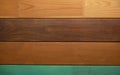 Assortment of laminated flooring samples in hardware store