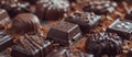 An assortment of luxurious chocolates with various fillings and toppings, featuring dark, milk, and white varieties Royalty Free Stock Photo