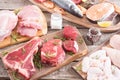 Assortment of meat and seafood Royalty Free Stock Photo