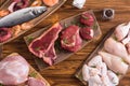 Assortment of meat and seafood Royalty Free Stock Photo