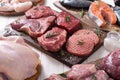 Assortment of meat and seafood Royalty Free Stock Photo