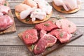 Assortment of meat and seafood Royalty Free Stock Photo