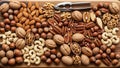 The image highlights the variety and natural appearance of the nuts Royalty Free Stock Photo