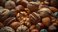 Assortment of mixed nuts close-up Royalty Free Stock Photo