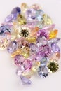 Assortment of multicolored Precious Stones. Royalty Free Stock Photo