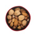 Assortment nuts in circle Royalty Free Stock Photo