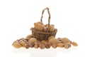 Assortment nuts on white background Royalty Free Stock Photo