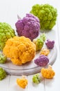 Assortment of organic cauliflower Royalty Free Stock Photo