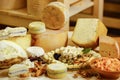 Assortment of organic gourmet cheeses