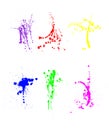 Assortment of paint splatters Royalty Free Stock Photo