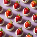 Assortment of petite treats crowned with fresh strawberries, complimentary download