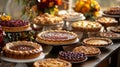 An Assortment of Pies on a Rustic Tabletop Royalty Free Stock Photo