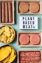 Variety of plant based meat, food to reduce carbon footprint