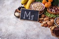 Assortment of food containing magnesium Royalty Free Stock Photo