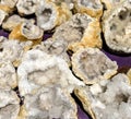 Assortment of Quartz Druzy Geodes from a mineral factory.