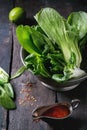 Assortment of raw bok choy Royalty Free Stock Photo