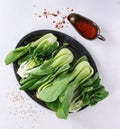 Assortment of raw bok choy Royalty Free Stock Photo