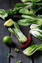 Assortment of raw bok choy Royalty Free Stock Photo