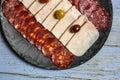 Assortment of sausages typical of Spain