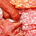 Assortment of sliced meat delicacies Royalty Free Stock Photo