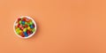 Assortment of small colored candies - Text space Royalty Free Stock Photo