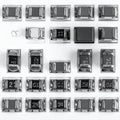 Assortment of SMD Electronic Components in Monochrome Royalty Free Stock Photo