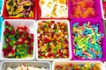 Assortment of some colorful and delicious candies and gummy sweets in a market Royalty Free Stock Photo