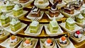 Assortment of sweets in buffet line Royalty Free Stock Photo