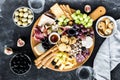 Assortment of tasty appetizers or antipasti Royalty Free Stock Photo