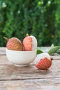 Assortment of tasty and fresh litchi fruits Royalty Free Stock Photo