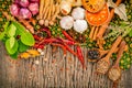 Assortment of Thai food Cooking ingredients spice taste ,health