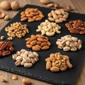 An assortment of various nuts is Royalty Free Stock Photo