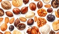Assortment of Various Nuts and Seeds Displayed Top-Down View Royalty Free Stock Photo