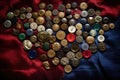 an assortment of vintage buttons arranged on a velvet cloth