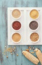 Assortment of whole grains Royalty Free Stock Photo