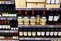 Assortment wines in a Supermarket