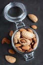 Assorty of nuts: almonds and hazelnuts