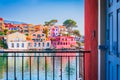 Assos, Greece. Picturesque village on the idyllic Kefalonia, Ionian Greek Islands Royalty Free Stock Photo