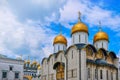 Assumption Cathedral and Cathedral of the Spas of the Holy Face - the Grand Kremlin Palace, Moscow, Russia in June 2019 Royalty Free Stock Photo