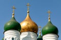 Assumption Cathedral in Kolomna. Domes of an old Russian church. Domes of the Russian Orthodox Church. Royalty Free Stock Photo