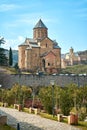 Assumption Church or Metekhi Temple. Historical religious building in Tbilisi