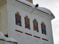 Assumption of the Virgin Mary Cathedral in Giurgiu at winter. Architectural details Royalty Free Stock Photo