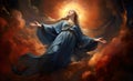 Assumption of Virgin Mary in heaven. Generative Ai