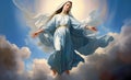 Assumption of Virgin Mary in heaven. Generative Ai